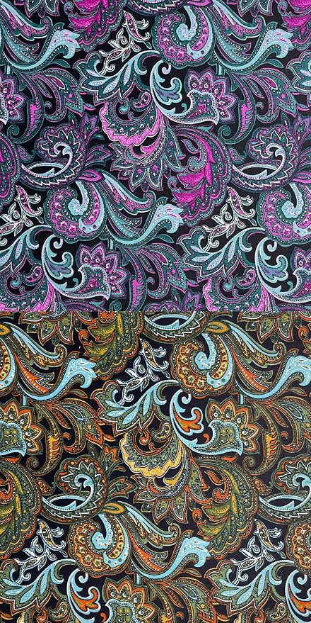 5" 50pcs Cotton Fabric Squares for Sewing Quilting Supplies- Dark Paisley | - Image 7