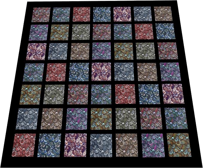 5" 50pcs Cotton Fabric Squares for Sewing Quilting Supplies- Dark Paisley | - Image 2