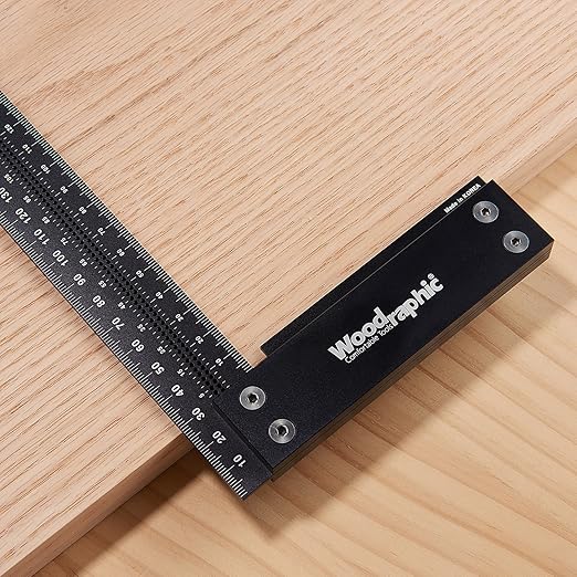 Precision Square Ruler for Measuring and Marking - Aluminum Steel Framing Tool for Professional Carpentry Use (200mm)