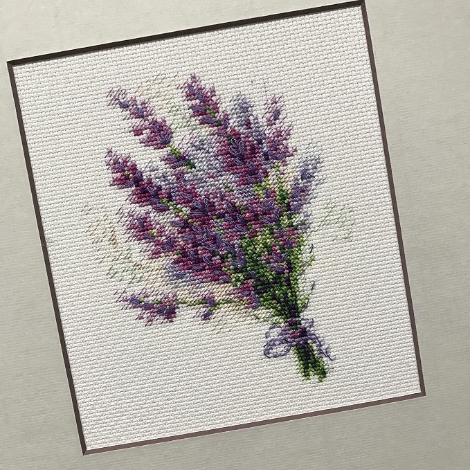 RIOLIS - Bouquet with Lavender 1607, Floral Cross Stitch Kits 6"X7", Cross - Image 5