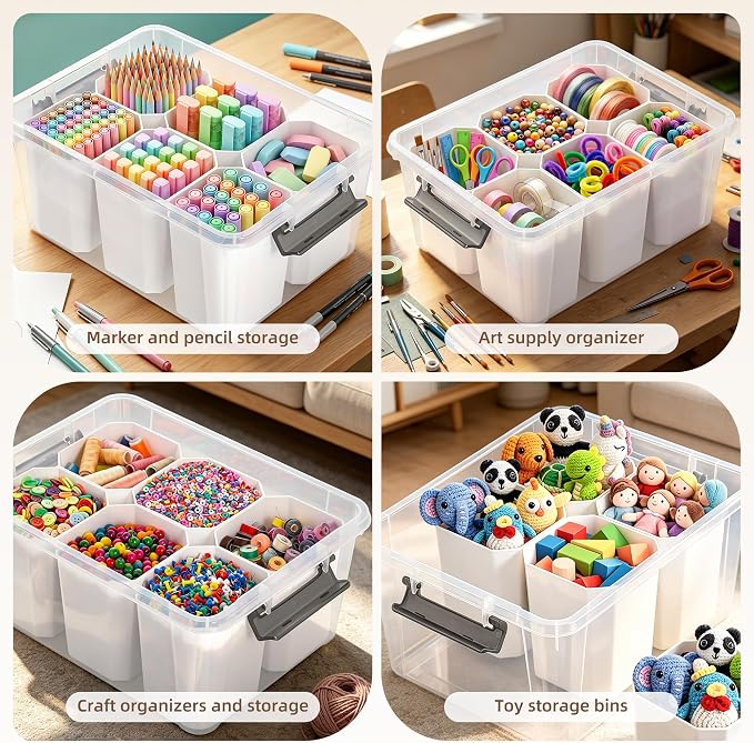 Citylife 17 QT Plastic Storage Bins Clear Storage Box - Image 5