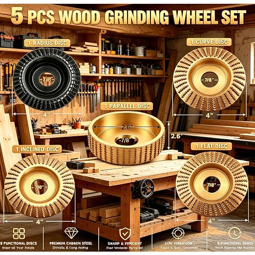 Angle Grinder Wood Carving Disc Set, Angle Grinder Polishing Pad - Image 5