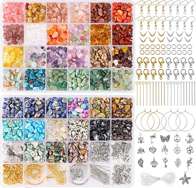 QUEFE 40 Colors Crystal Beads for Jewelry Making Crystal and Gemstone Beads by QUEFE