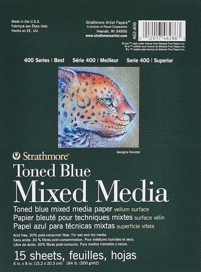 Strathmore 400 Series Mixed Media Pad Tone Blue 6"X8"-15 Sheets -62462406 by StrathmorePaper