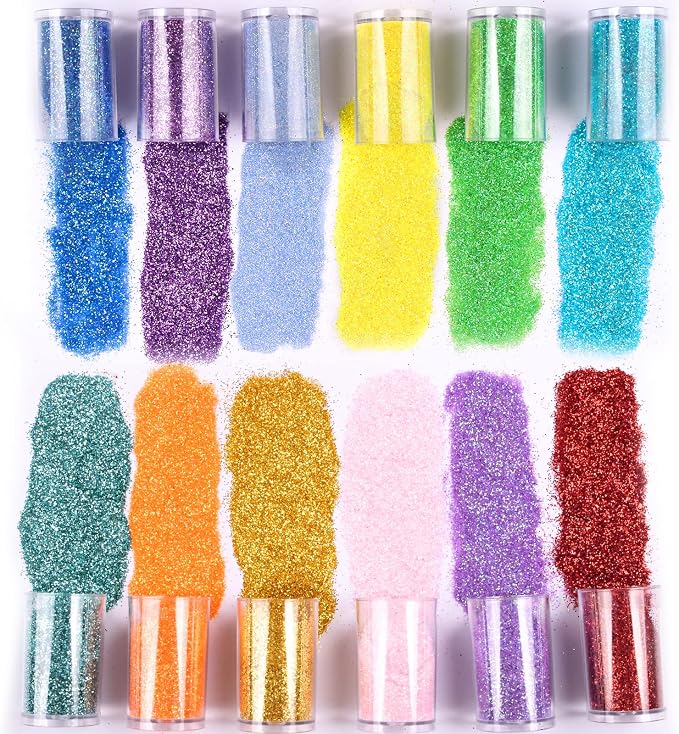 Pack of 45 Colors Iridescent Fine Glitter, Licool Extra Fine Holographic Glitter - Image 2