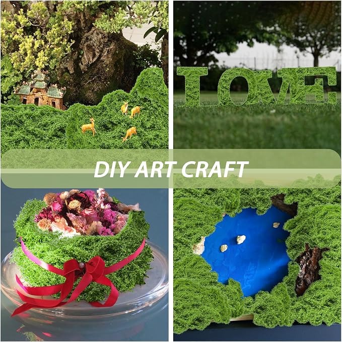 Fake Green Moss for Crafts 5.3 Oz Decorative Artificial Moss for Crafts - Image 6