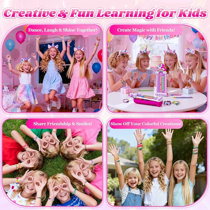 Unicorn Toys for Girls Age 4-6 6-8 8-12, 2-in-1 Friendship Bracelet Making Kit - Image 6