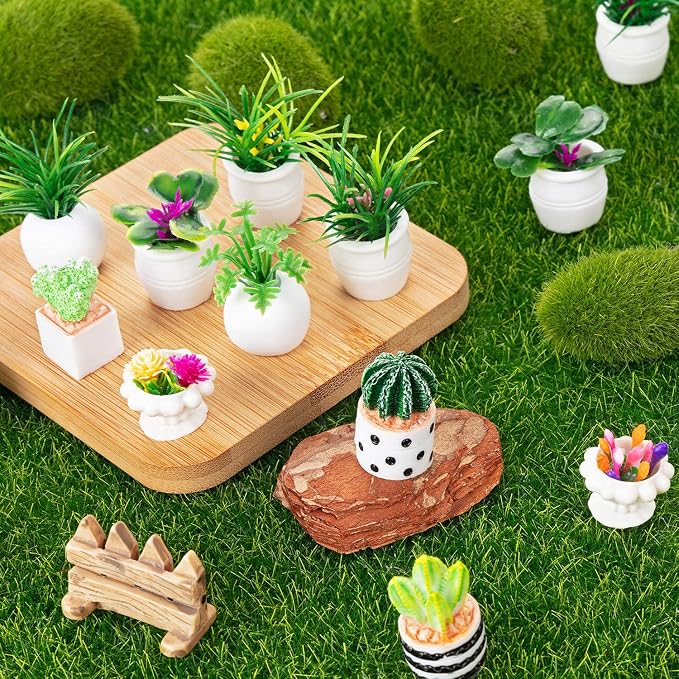 26Pcs Miniature Potted Plants, Mini Artificial Plants, 1:12 Scale Doll House - Image 5