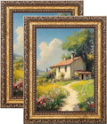 eletecpro 5x7 Vintage Picture Frame, Glass Cover, Bronze Gold, Horizontal or by eletecpro