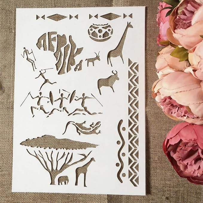 TIAMECH A4 Reusable African Tribal Stencil - Image 3