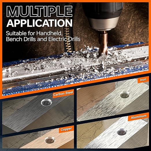 M35 Cobalt Stubby Drill Bits, 6PCS Short Drill Bits for Metal, 1/4" Hex Shank with Storage Case, Sizes 3/32"-1/8"-3/16"-1/4"-5/16"-3/8" Cobalt Drill Bit Set for Hardened Steel Carbide Wood Plastic