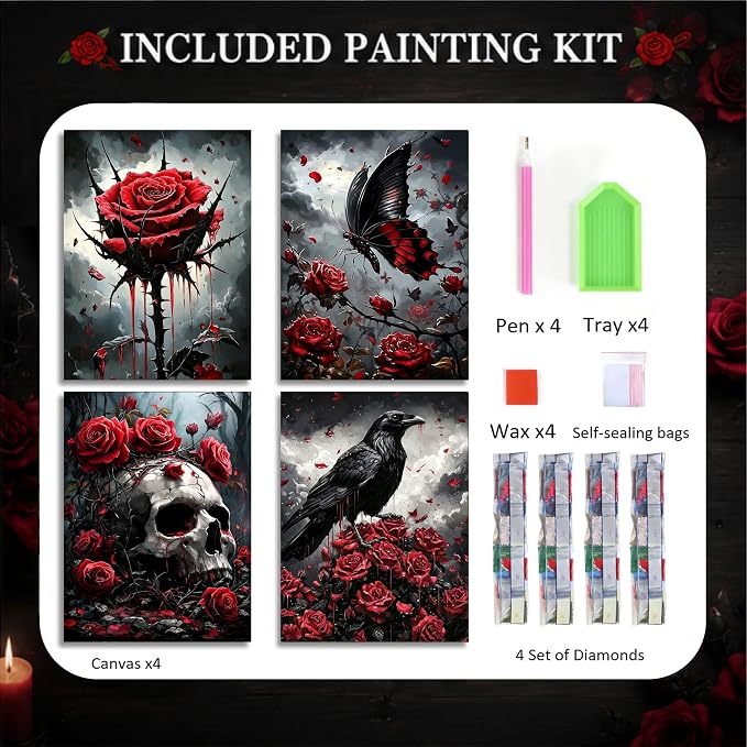 Gemozaic 4 Pack Gothic Diamond Art Kits - Image 7
