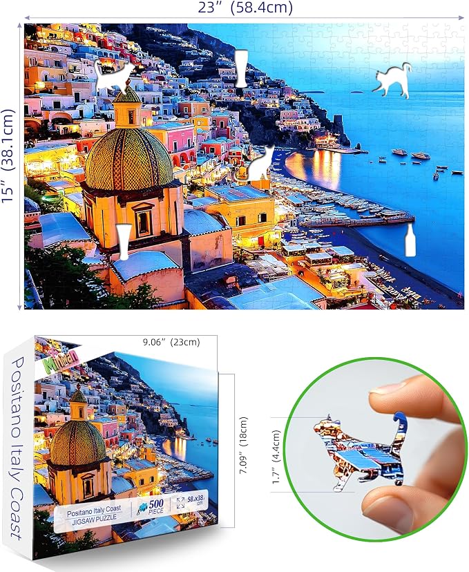 MINIWAN 500 Piece Puzzle for Adults Positano Dusk 23"x15" | Rustic Style - Image 2