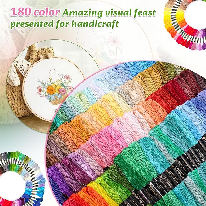 LOVIMAG Embroidery Thread Floss, 180p Colors, Sewing Kit | Friendship Bracelet - Image 5