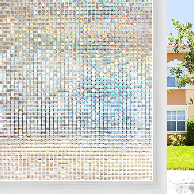 rabbitgoo Window Privacy Film, Mosaic Stained Glass Film, 17.5" x 157.4" | by rabbitgoo