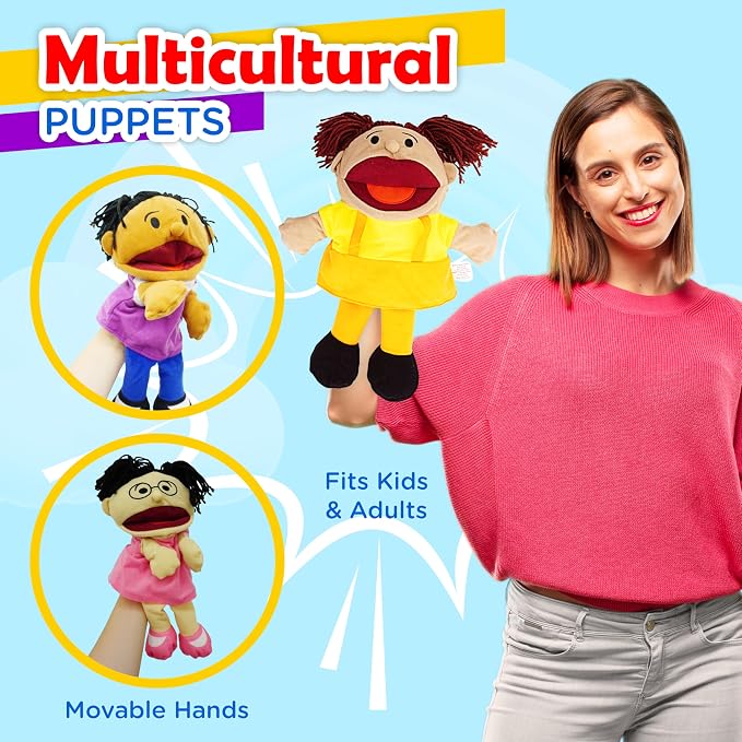 4E's Novelty Multicultural Hand Puppets - Image 5