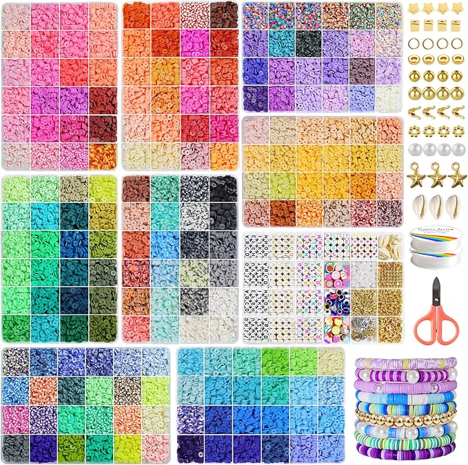 Redtwo 30000 Pcs Clay Beads Bracelet Making Kit, 9 Boxes 192 Colors Friendship by Redtwo
