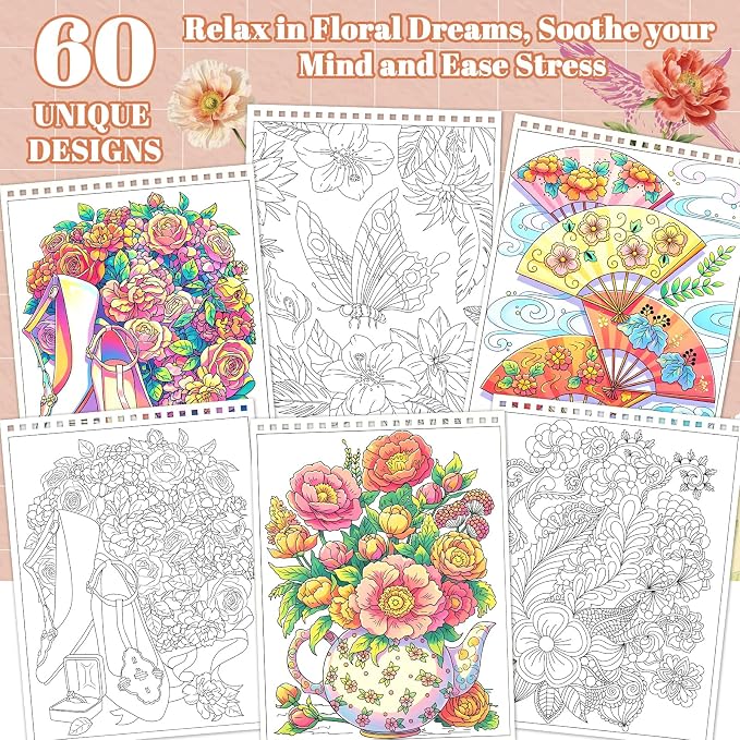 Kalysky 3 Pack Adult Coloring Books - Image 2