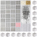 DoDoBeads 1270 Pcs Letter Beads Kit, Sliver and Black Square Acrylic Alphabet by DoDoBeads