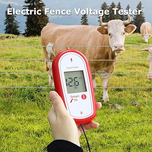 Electric Fence Voltage Tester, Handheld Fence Fault Finder Fence Tester for Farms, Digital Display High Voltage 200-15000V Gardening Tools