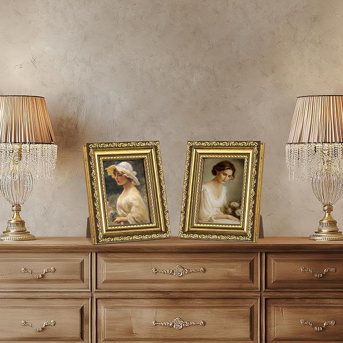 eletecpro 3x4 Vintage Picture Frame, Glass Cover, Horizontal or Vertical - Image 7