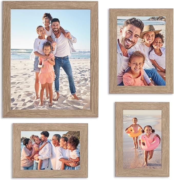 Sheffield Home 4 Piece Gallery Wall Frame Set, 8x10 Inch, 5x7 Inch, and 4x6 Inch by SheffieldHome