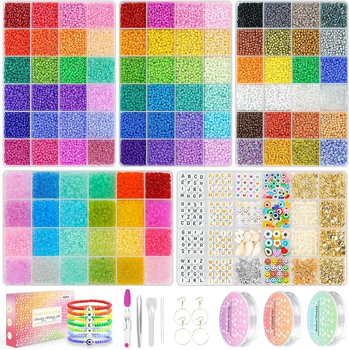 Friendship Bracelet Kit 3mm Seed Beads by Sistenia