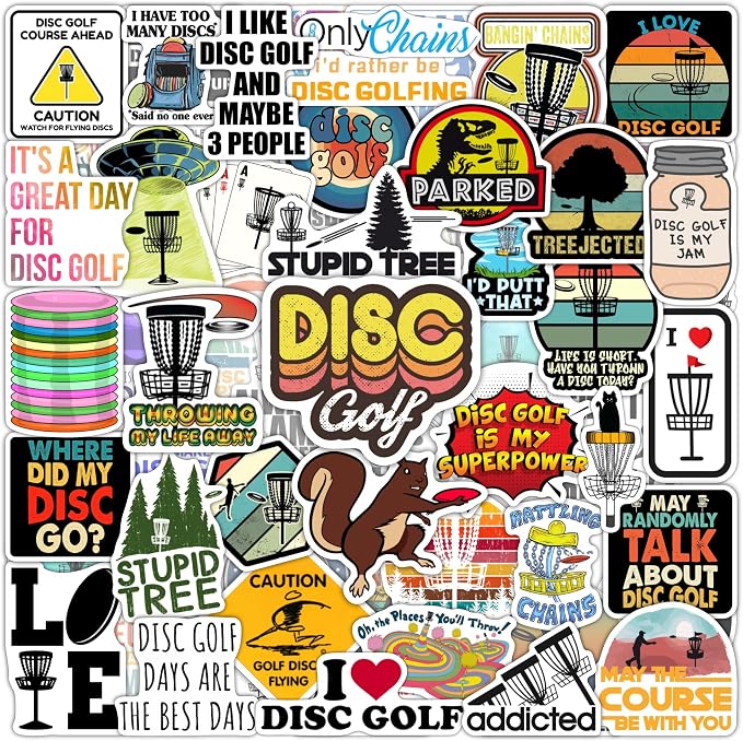 BulbaCraft 100Pcs Funny Disc Golf Stickers Decals by BulbaCraft