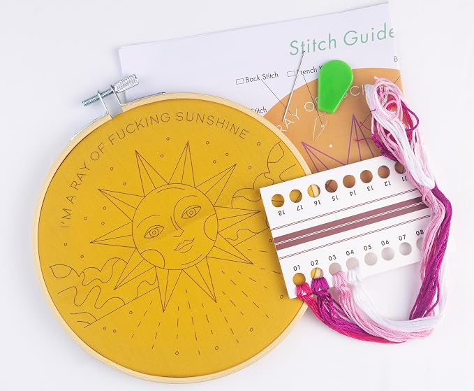 FUNATIC I'm A Ray of F'n Sunshine Embroidery Kit | Funny Beginner Needle Work - Image 2