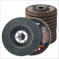 Jumbo Zirconia Flap Discs 4 1/2 for Angle Grinder, 60 Grit 4.5" x 7/8" High Density Type 29 Arbor Grinding Wheels for Wood Finishing, Rust Removal, Metal Sanding - 10 Pack