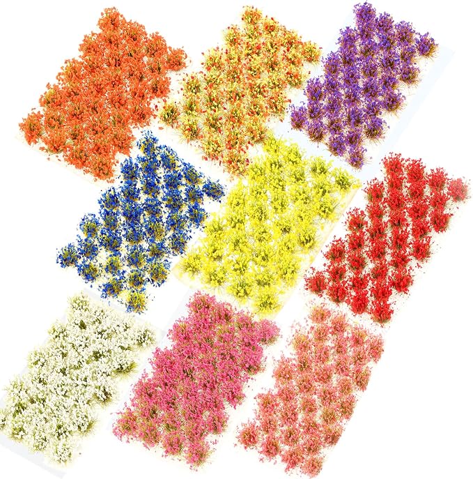 288 Pcs Static Grass Tuft Flower Cluster Vegetation Groups Self Adhesive by Redbaker