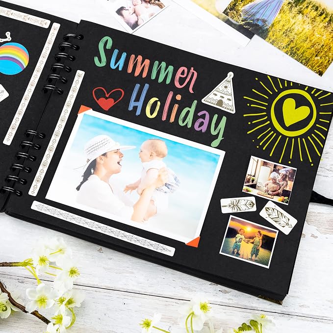 Bstorify Large Scrapbook Photo Albums 50 Pages Black Thick Kraft Paper - Image 6
