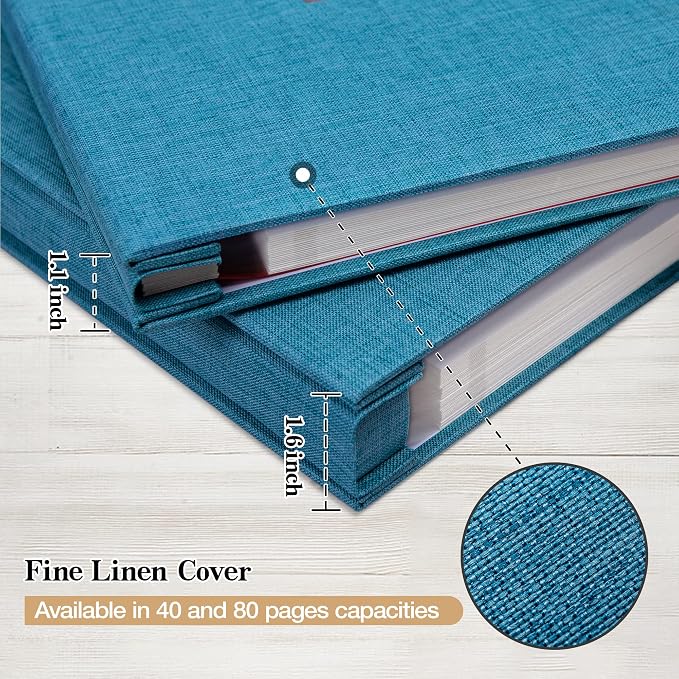potricher Large Photo Album Self Adhesive 3x5 4x6 5x7 8x10 10x12 Pictures Linen - Image 5