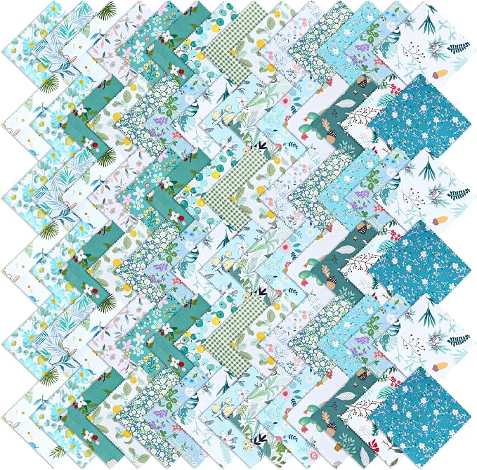 168 Pcs Green Charm Packs for Quiltings, Cotton Quilting Fabric Bundles by Unknown