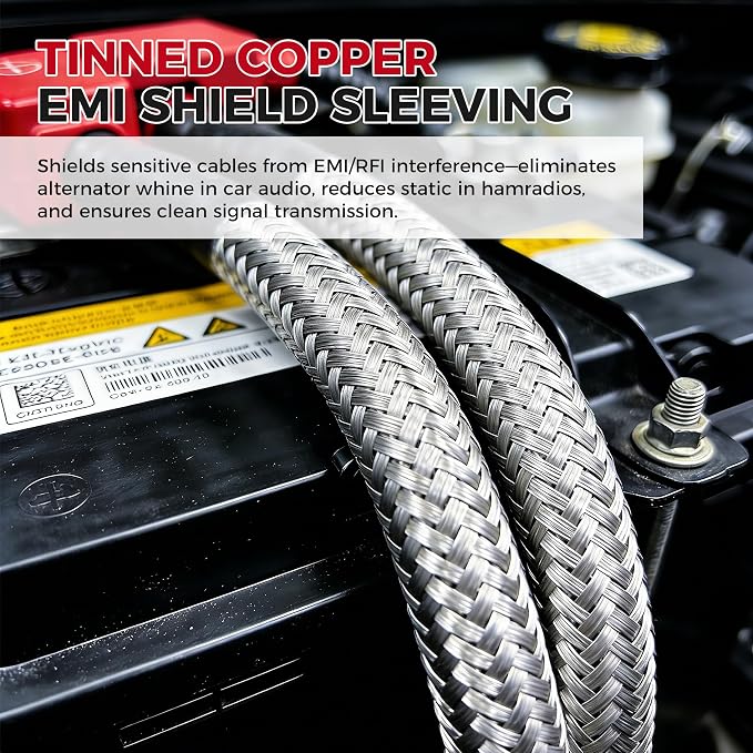 Tinned Copper Braid Wire Shielding Ground Strap Metal Cable Sleeve Expandable - Image 6