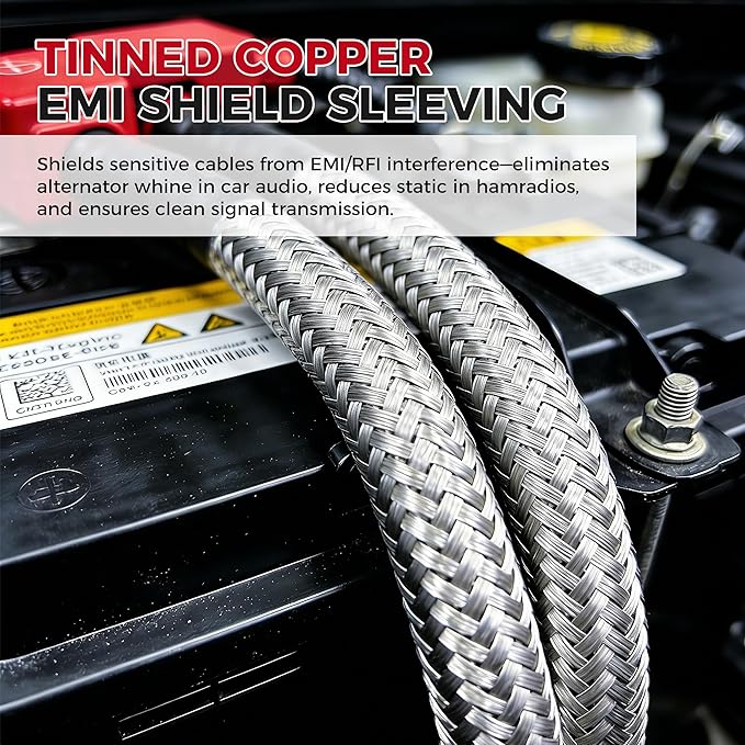 Tinned Copper Braid Cable Wire Shielding Sleeve Ground Straps Protection Flat - Image 5