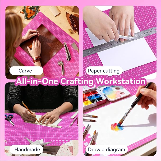 3 Pcs Self Healing Cutting Mat, Double-Sided Non-Slip Rotary Cutting Board - Image 4