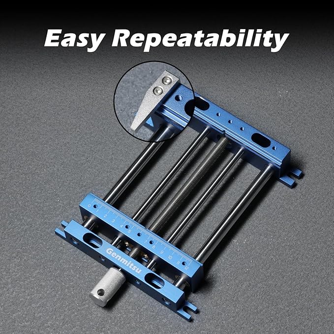 Upgrade Aluminum Bench Vise Clamp, High-Precision CNC Router Clamp for Unique Shaped Woodworking & Metalworking Milling Project, Size 9.4" x 6.6" x 1.6", Clamping Range 0-5.7"