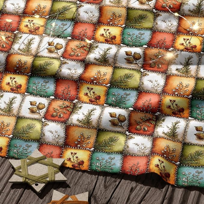 Autumn Forest Patchwork Cotton Fabric Panel – 61 × 36.6 Inches, 100% Cotton 140 - Image 8