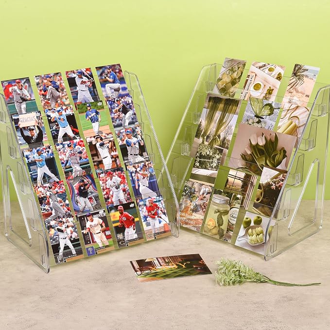 CELSOL 2 Pack Elevated 5 Tier Clear Acrylic Card Display Stand - Image 6