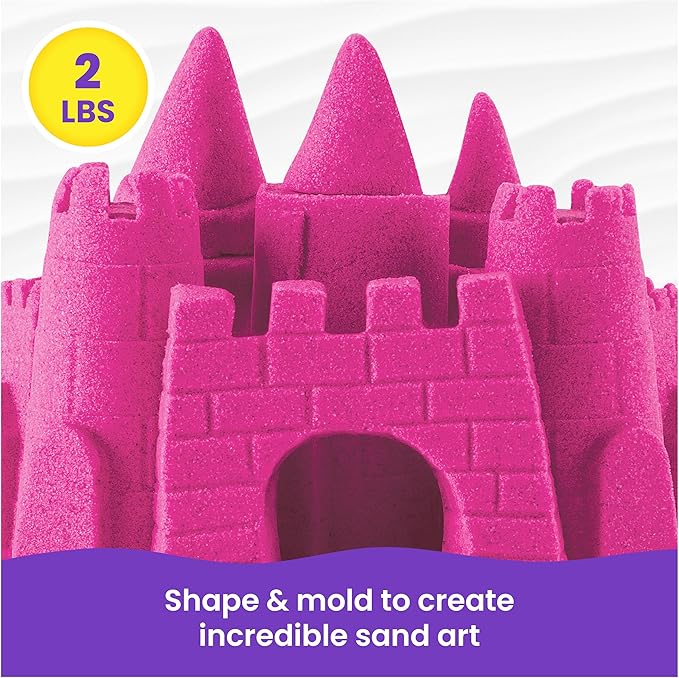 Kinetic Sand 2lb Pink, Moldable Play Sand Sensory Toys, Ages 3+ | Squish - Image 3