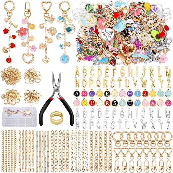 Wurosi 544Pcs Charms Lip Gloss Keychain Making Kit, Bag Charm Kits by Unknown