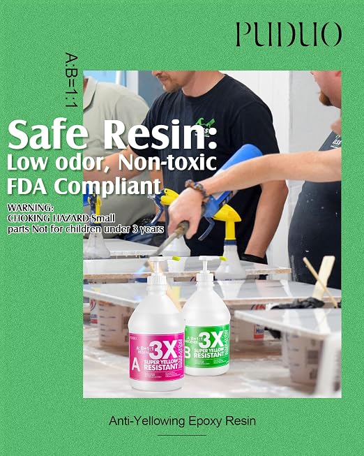 Puduo Crystal Clear Epoxy Resin 1 Gallon Kit - Image 5