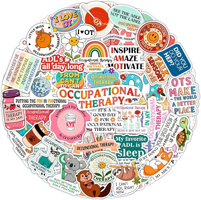 100Pcs Funny Occupational Therapy Stickers and Decals by BulbaCraft