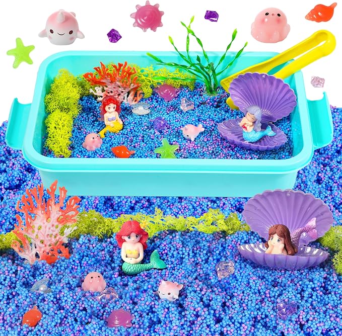 Carolart Mermaid Sensory Bin for Girls, Mermaid Toys, Ocean Sensory Kit | by Carolart
