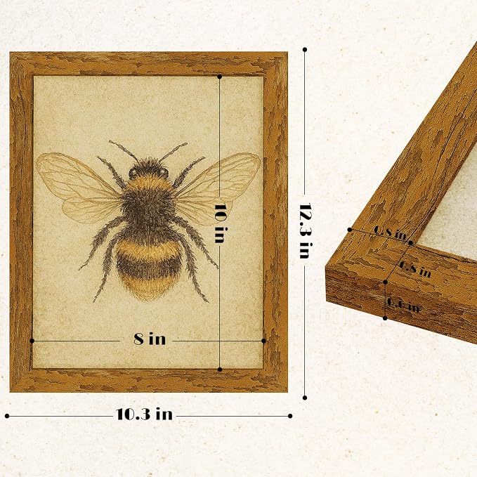 puthiac 8x10 Rustic Farmhouse Picture Frame, Honey Oak, 1 Pack | Distressed MDF - Image 5