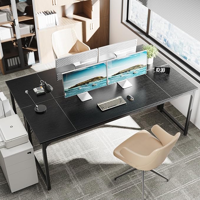 Huuger Computer Desk, 80 Inch Office Desk, Gaming Desk - Image 2