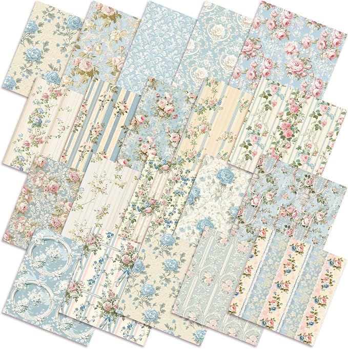HunnmingRe 20 Pcs 10''x10'' Spring Floral Quilting Fabric Square Watercolor by HunnmingRe
