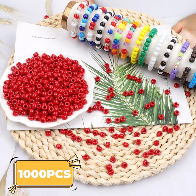 Red Pony Beads - 1000 Pcs Plastic Beads - Image 3