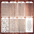 8 Pieces Stencils for Crafts, Leopard Brick Dot Layering Stencils Mixed Media by Boqon